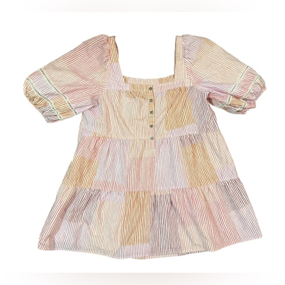 Anthropologie Maeve Gable Tiered Tunic in Pink Combo Size Medium - Picture 6 of 12